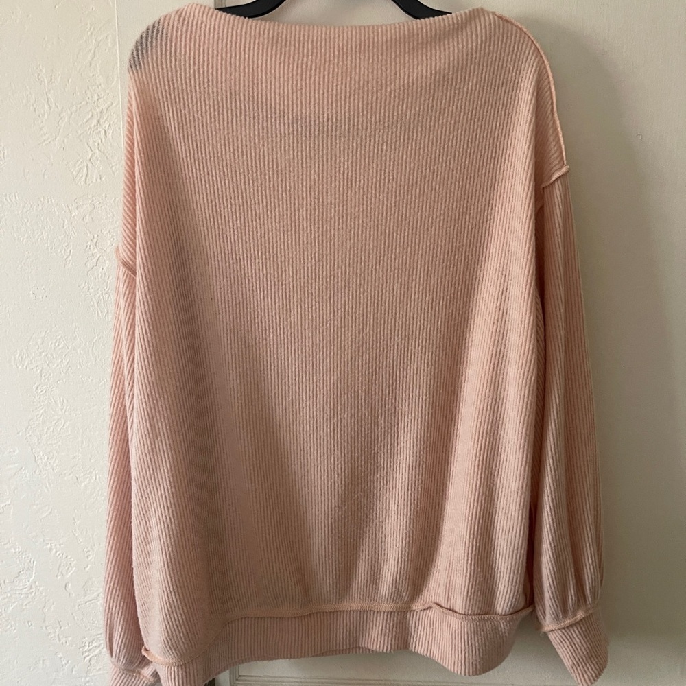 FREE PEOPLE Main Squeeze Brushed Hacci Top Drop Shoulder Sweater Women’s Small - Picture 9 of 12